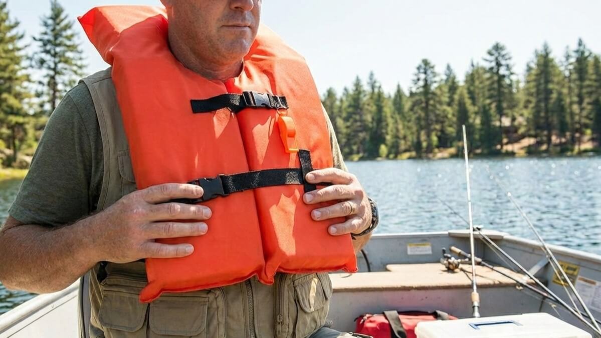how to wear a life jacket with a fishing vest